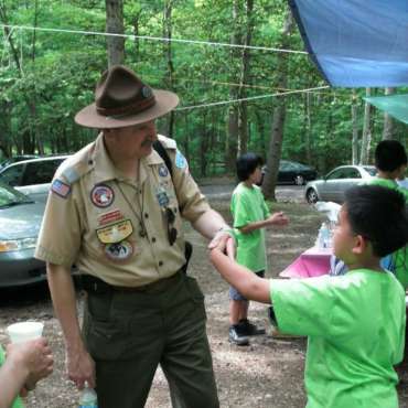 Greeting a Scout at a Campout