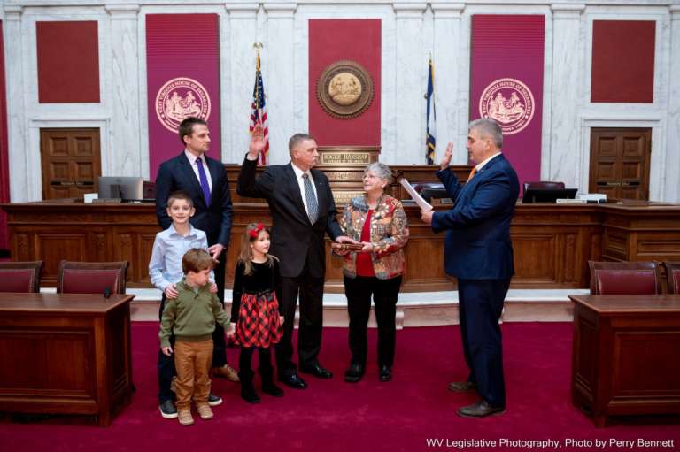 Taking the oath of office with some of my family