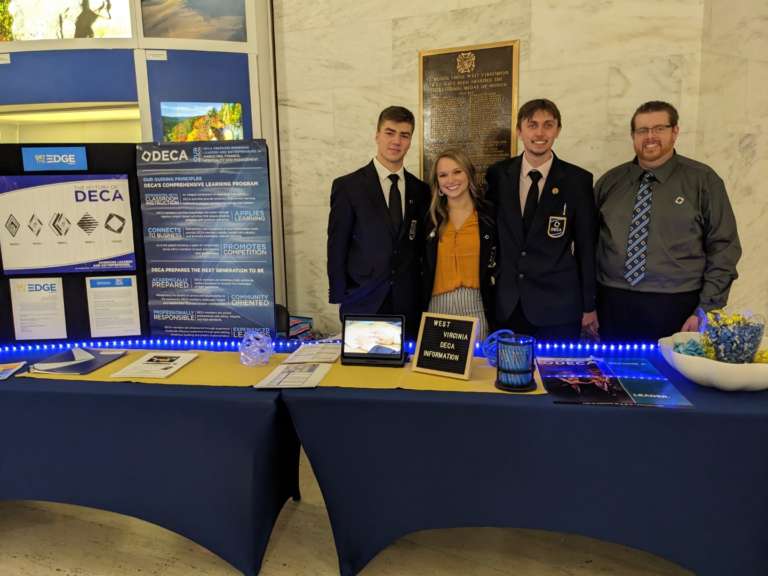 Hampshire County High School students staff the DECA booth